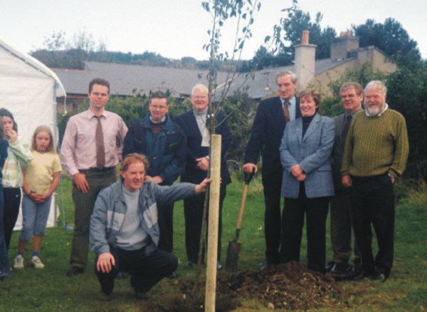 Councillors attend a tree planting ceremony on Sports Day in Ballinclea Park.